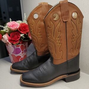 Boys CODY JAMES 2Tone Leather Cowboy Boots (sz 4)